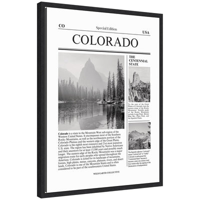 Colorado Article by Megan Ryan framed canvas wall art print in a black Sylvie frame