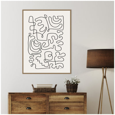 Connected Lines by Gabrielly Guedes Framed Canvas Wall Art Print