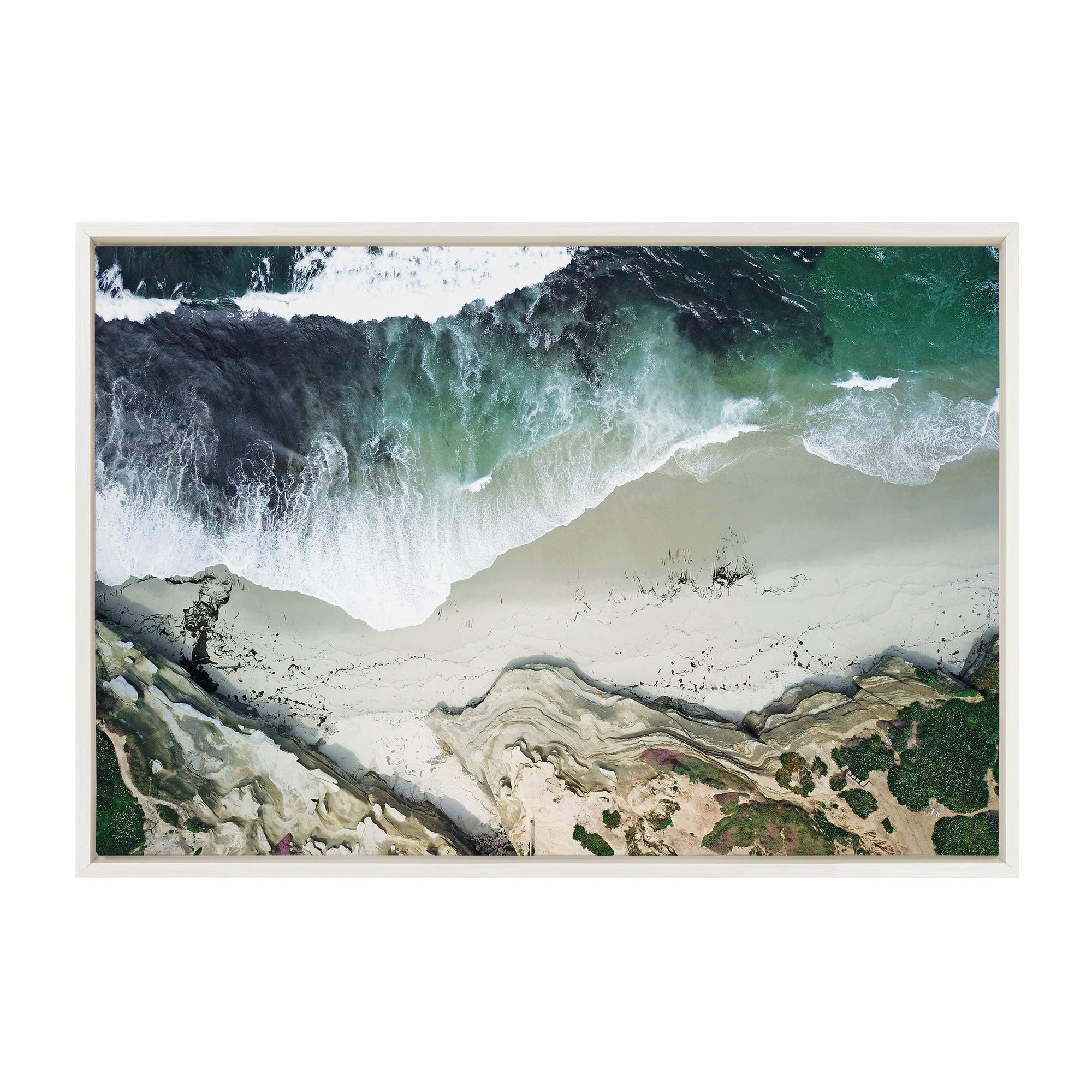 Sylvie La Jolla Curves Framed Canvas by Rachel Bolgov by kateandlaurel - main product image for Resin Society