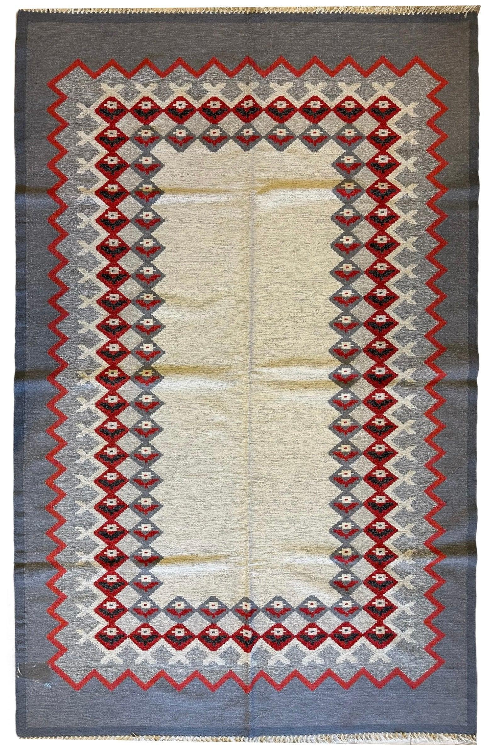 Eastern European Diamond Patterned Kilim Rug 6’4” x 9’1” by Rugistan - main product image for Resin Society
