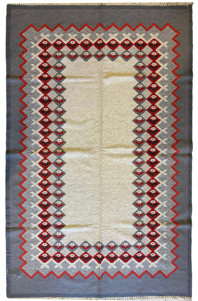 Eastern European Diamond Patterned Kilim Rug 6’4” x 9’1” by Rugistan - main product image for Resin Society