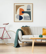 Sylvie Abstract Mid Century Framed Canvas