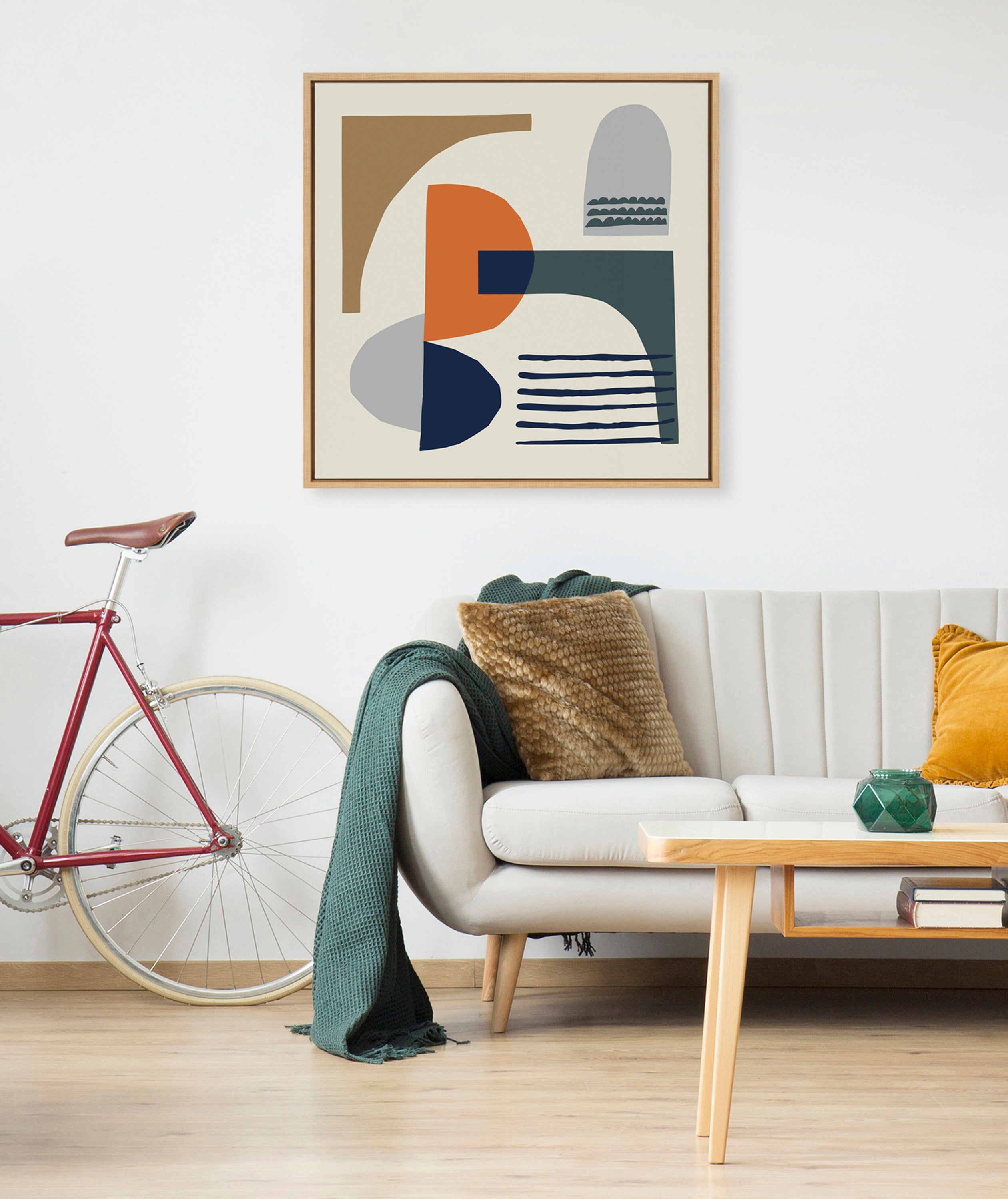 Sylvie Abstract Mid Century Framed Canvas