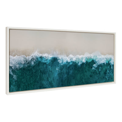 Sylvie Waves Crashing on the Beach Framed Canvas by The Creative Bunch Studio