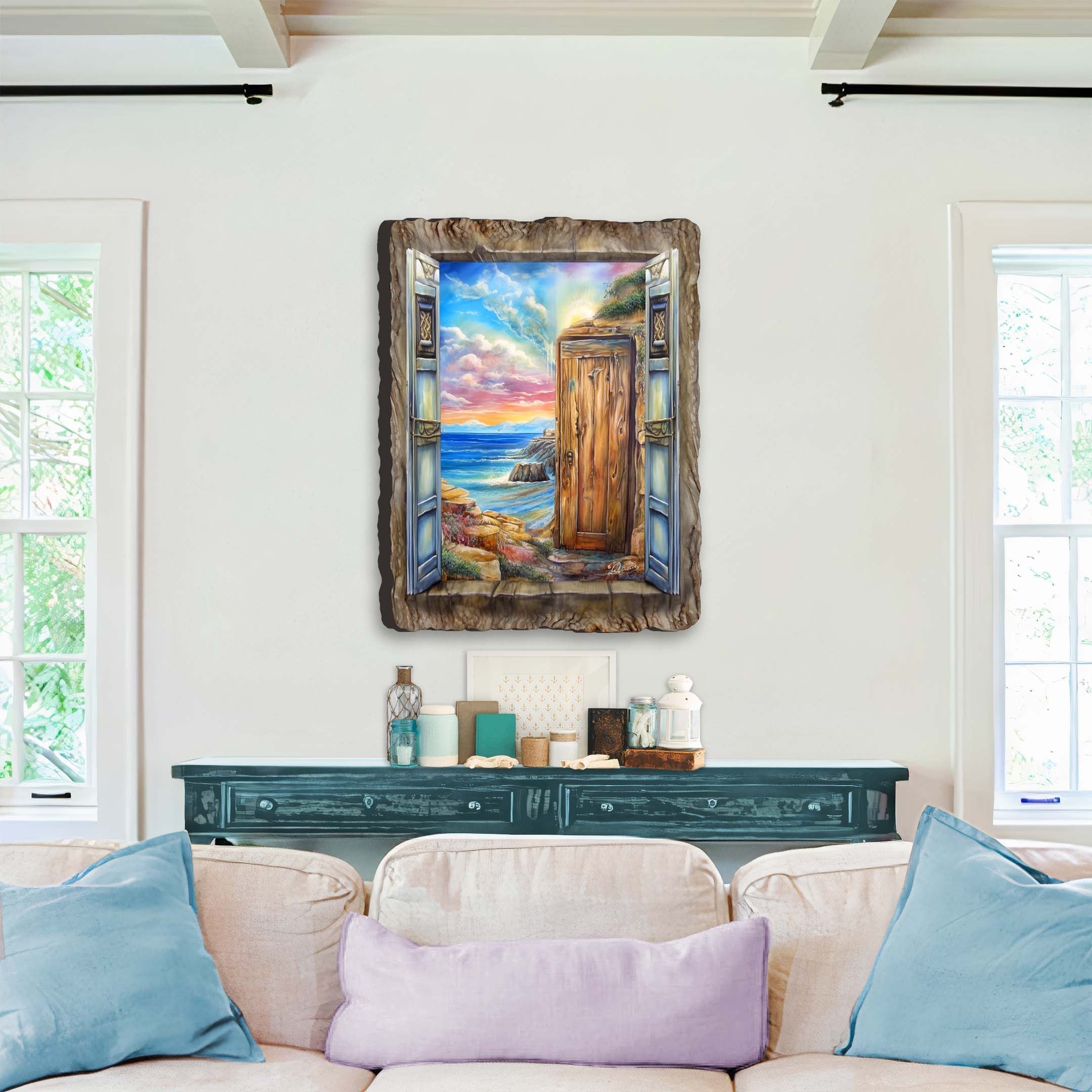 Coastal Serenity Window Wall Art by G. DeBrekht Coastal Decor