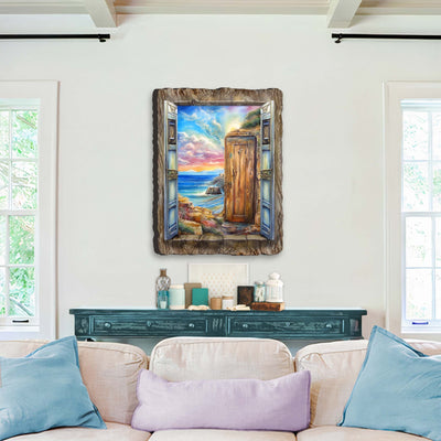 Coastal Serenity Window Wall Art by G. DeBrekht Coastal Decor