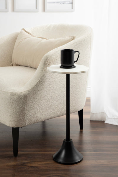 Sanzo Scalloped Marble and Metal Table