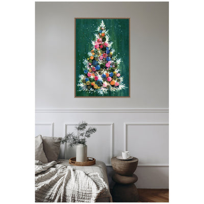 Sylvie Beaded Christmas Tree Framed Canvas