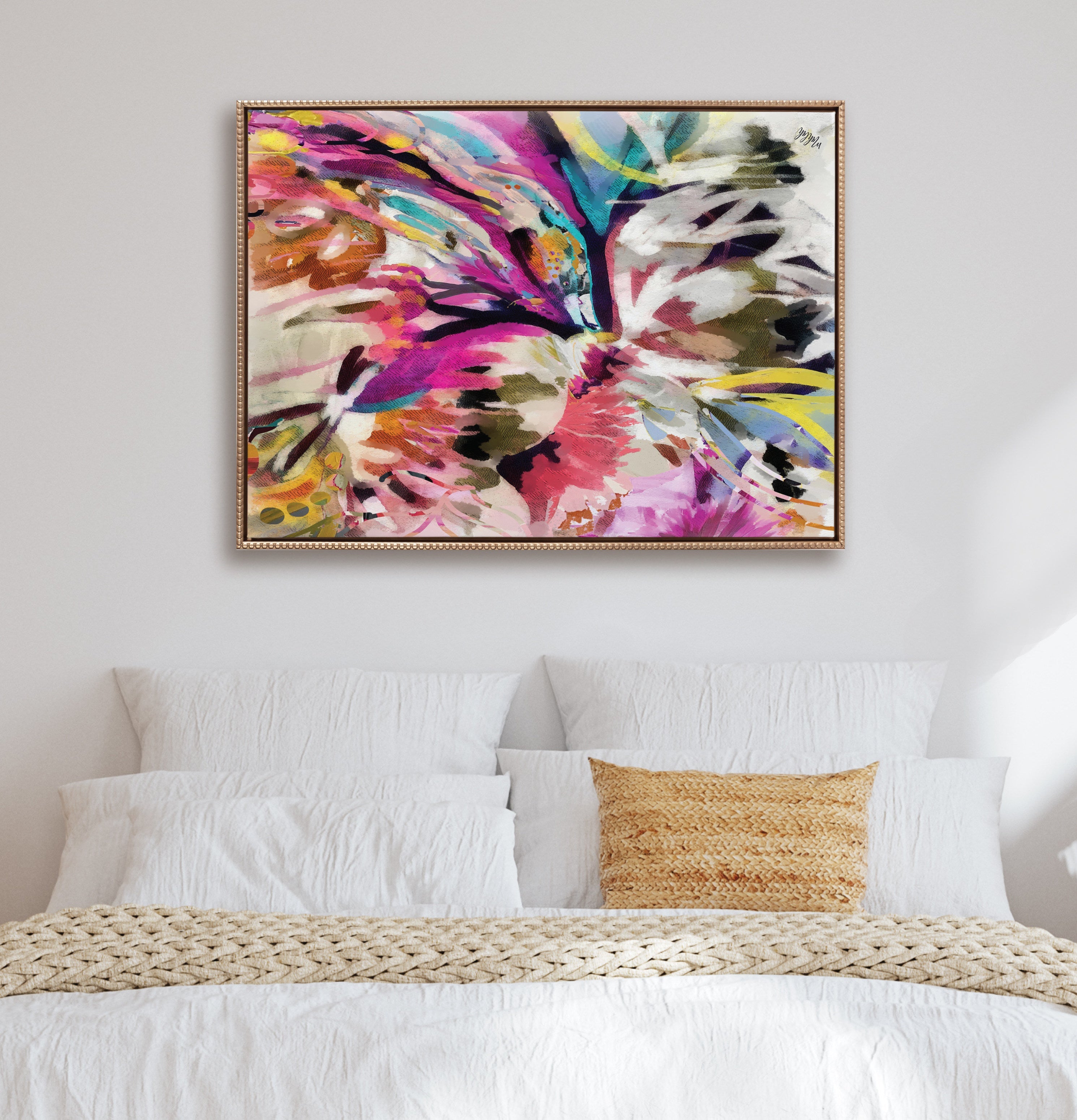 Sylvie Beaded Amaze Framed Canvas by Inkheart Designs