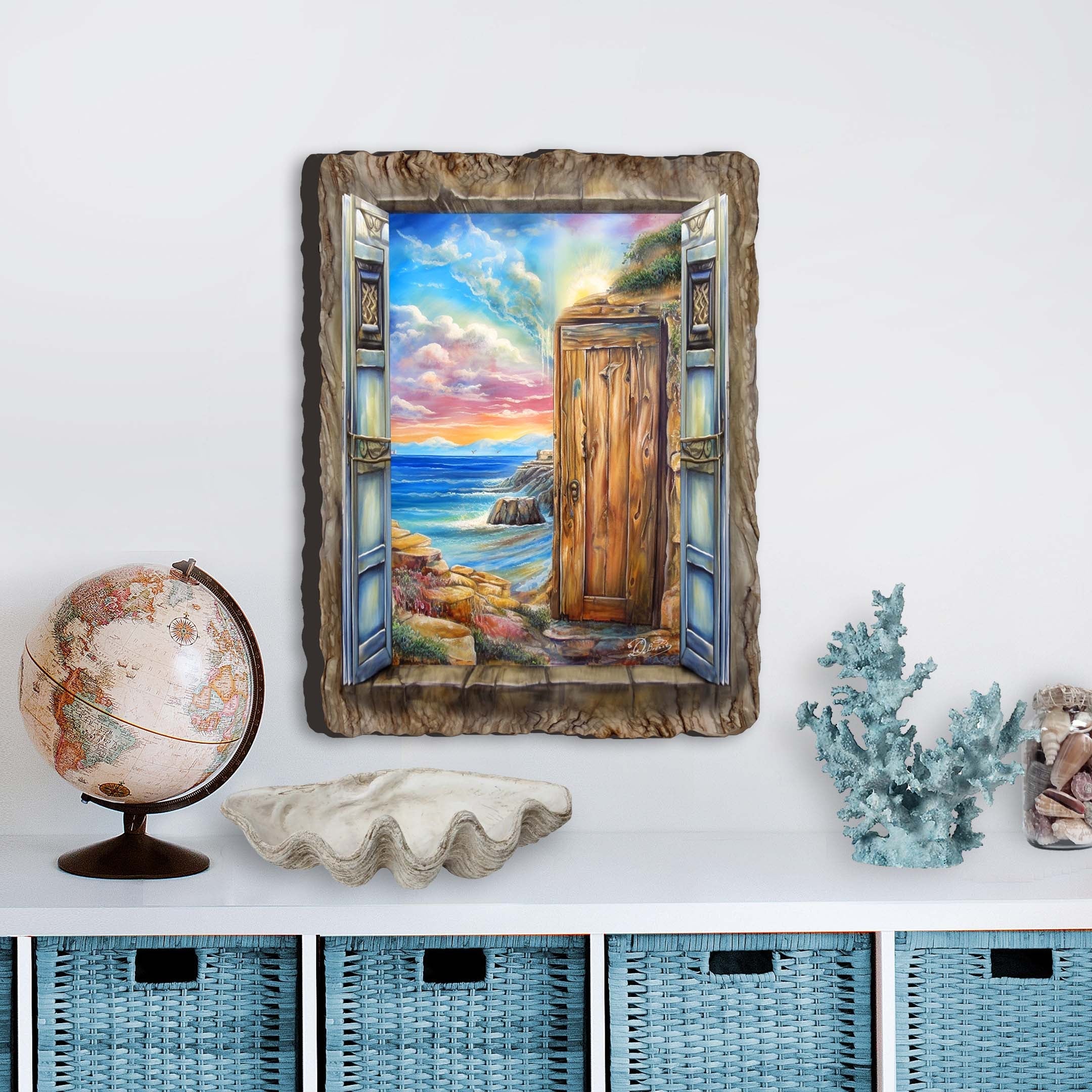 Coastal Serenity Window Wall Art by G. DeBrekht Coastal Decor