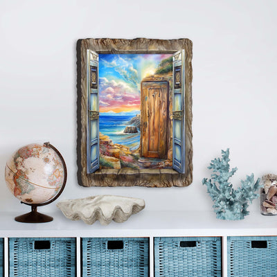 Coastal Serenity Window Wall Art by G. DeBrekht Coastal Decor