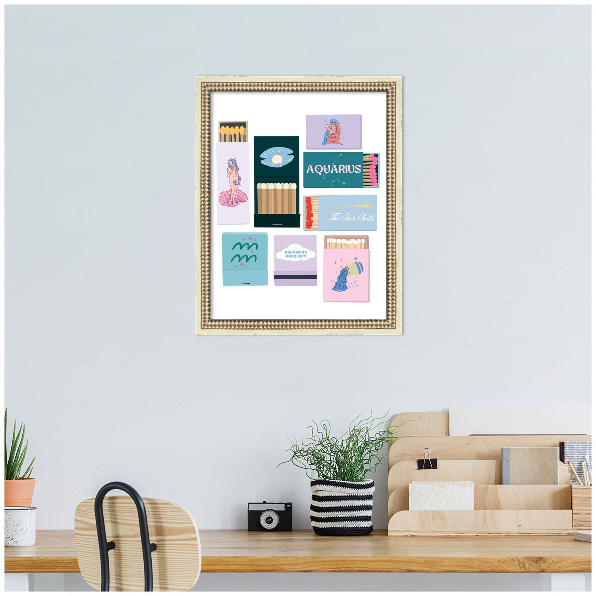 Aquarius Matchbooks 14x18 FC by Megan Ryan Framed Wall Art Print