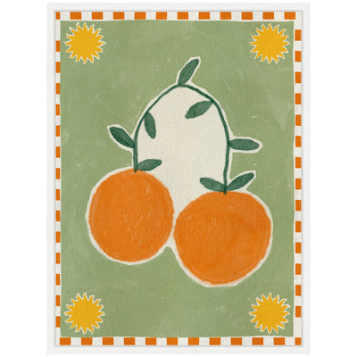 Sylvie Lush Duo 5 Orange Framed Canvas by Shatha Al Dafai