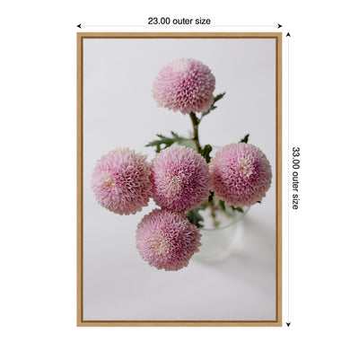 Sylvie Bouquet of Pastel Pink Dahlias Framed Canvas by Kristy Campbell