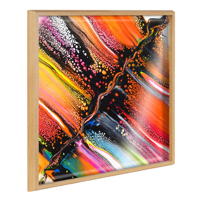 Framed printed art titled Blake Aloha by Xizhou Xie showing bright, colorful brushstrokes in a modern frame.