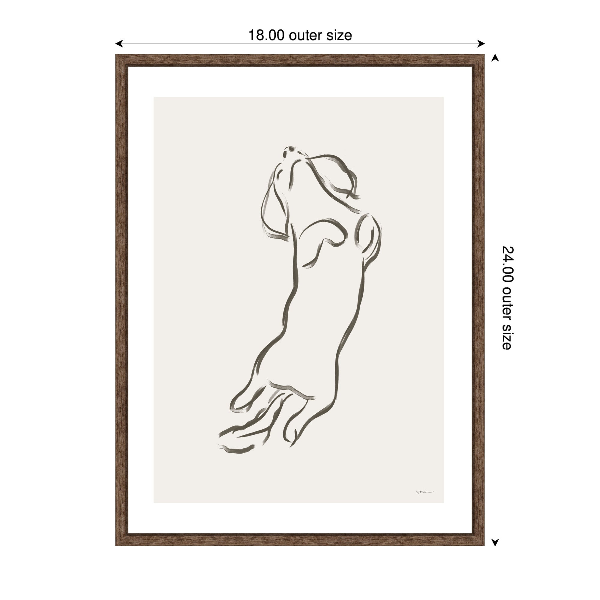 Dachshund Dog by Gabrielly Guedes Framed Canvas Wall Art Print