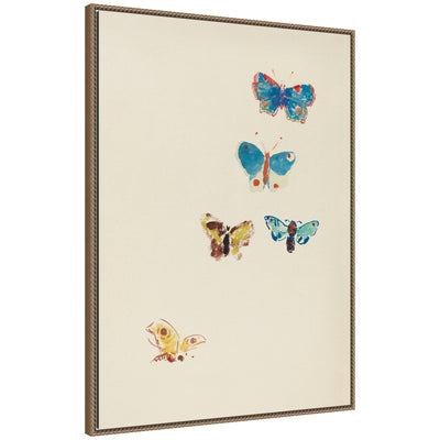 Five Butterflies 1912 Odilion Redon by Nostalgia Prints Framed Canvas Wall Art Print