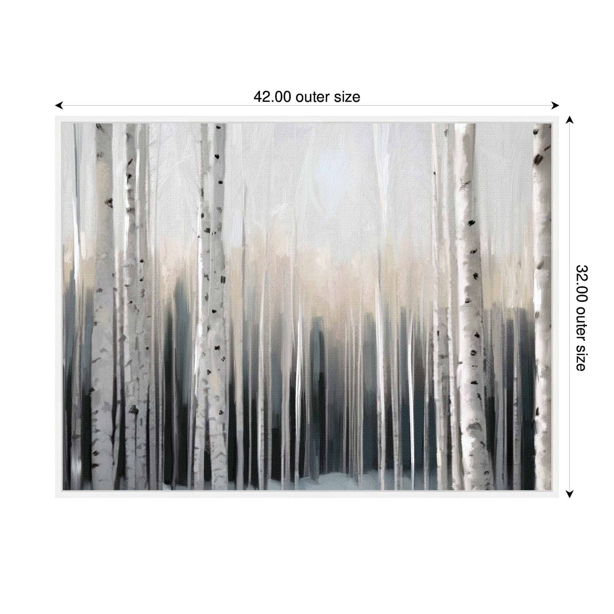 Sylvie Birch Tree Glow Framed Canvas by Mary Sparrow