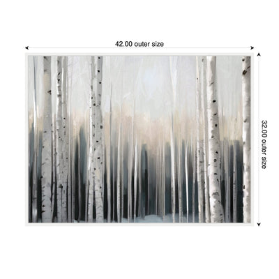 Sylvie Birch Tree Glow Framed Canvas by Mary Sparrow
