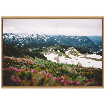 Sylvie Snow Covered Mountain Landscape Framed Canvas by Patricia Hasz