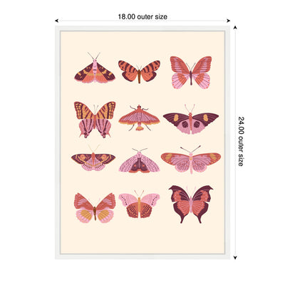 Sylvie Vintage Retro Boho Butterflies Framed Canvas by Honey Island Studio