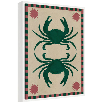 Sylvie Lush Duo 6 Crabs framed canvas wall art showing abstract crab design by Shatha Al Dafai