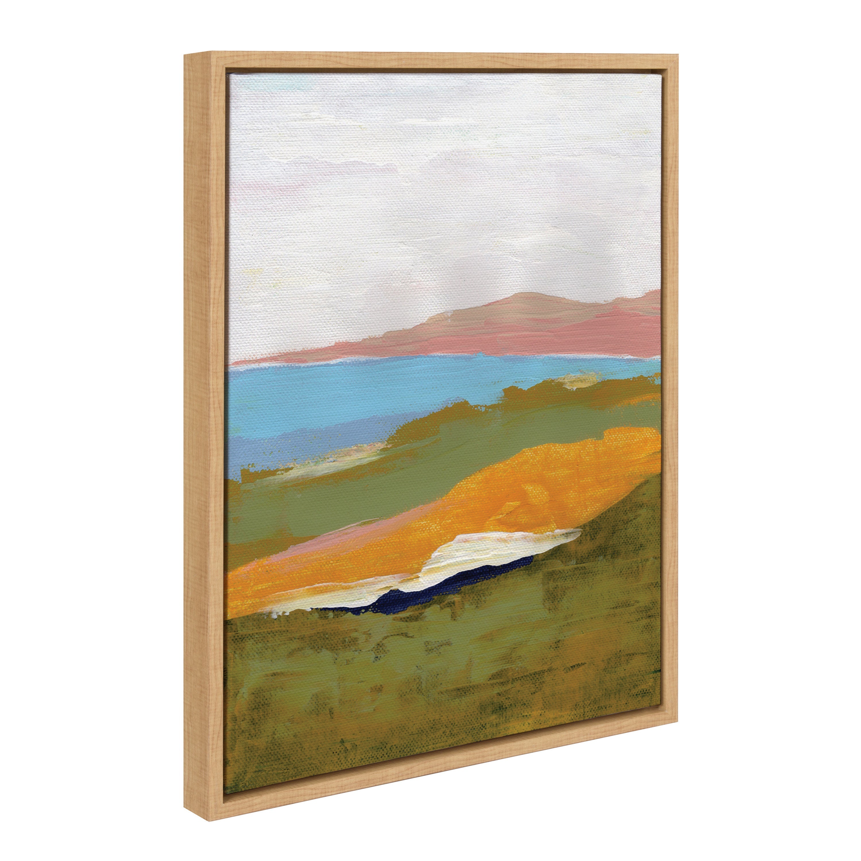 Sylvie Tuscan framed canvas showing a Tuscan landscape with a natural color modern frame