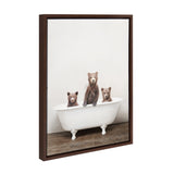 Sylvie Three Little Bears in Vintage Bathtub Framed Canvas