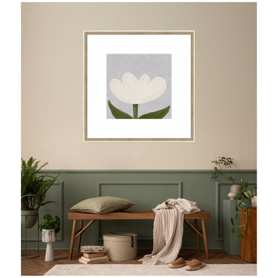 White Tulip by Gabrielly Guedes Framed Wall Art Print