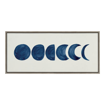 Sylvie Linear Moon Phases Framed Canvas by Teju Reval of SnazzyHues