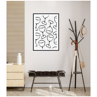 Wine Everywhere by Gabrielly Guedes Framed Canvas Wall Art Print