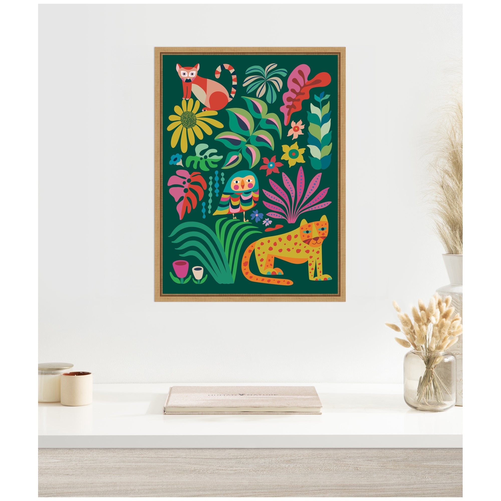 Jungle Animals by Rachel Lee Framed Canvas Wall Art Print