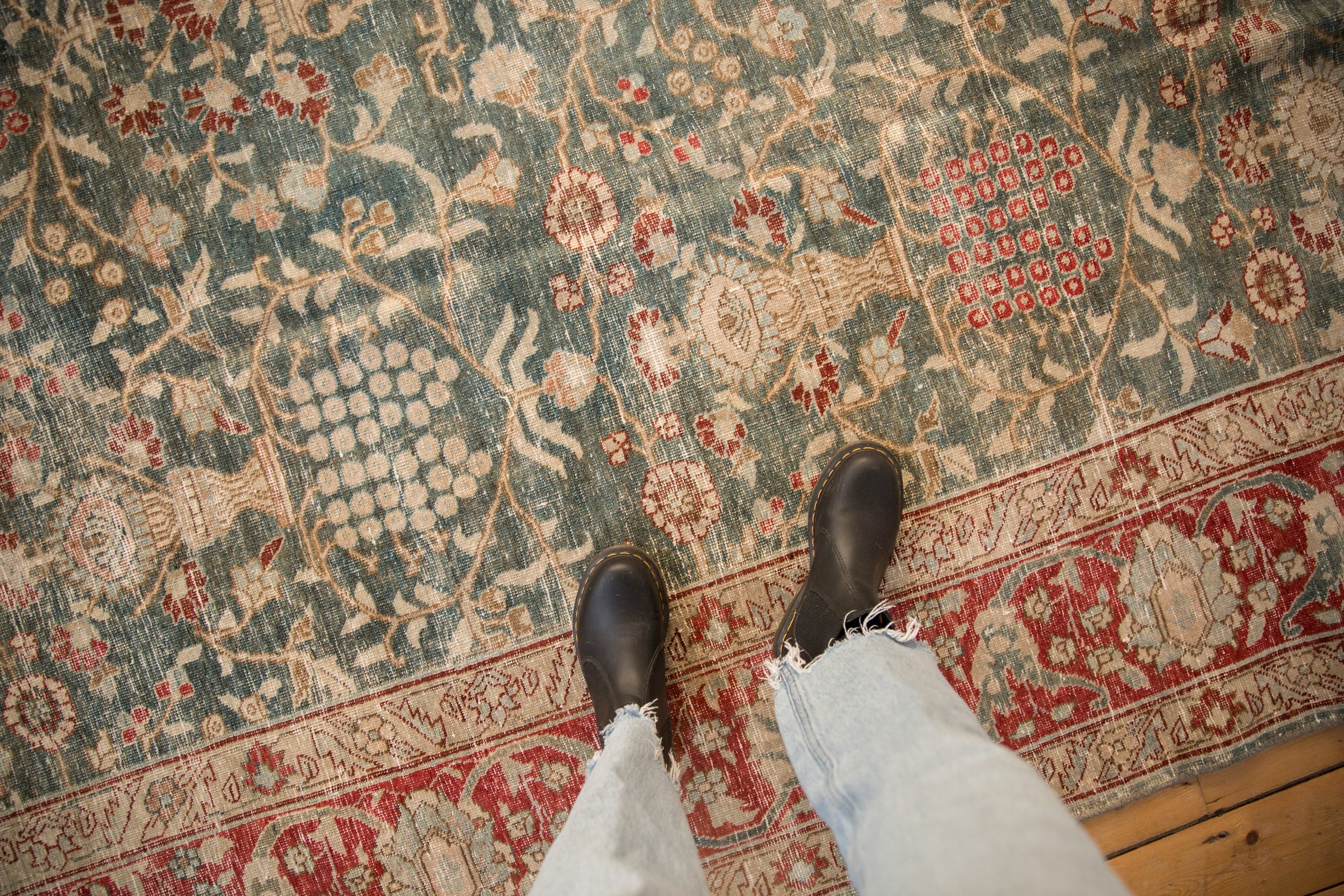 RESERVED 8x11.5 Vintage Distressed Tabriz Carpet