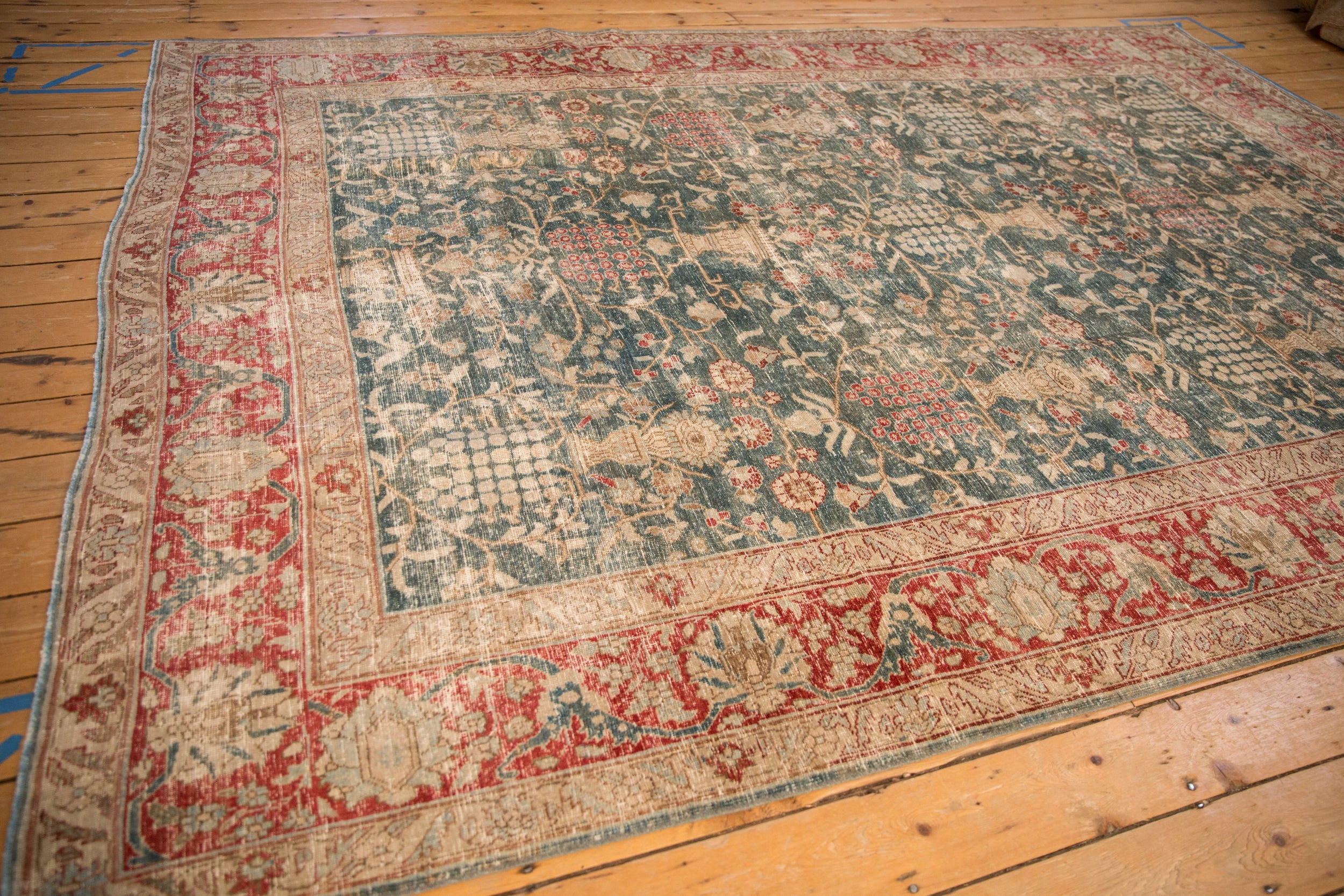 RESERVED 8x11.5 Vintage Distressed Tabriz Carpet