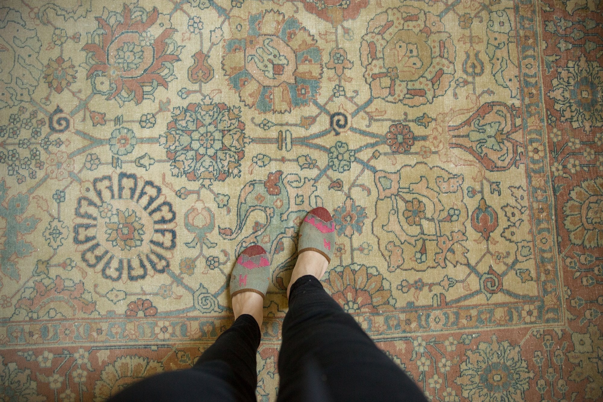 8.5x11.5 Vintage Distressed Tabriz Carpet by Old New House® - product image 2 for Resin Society
