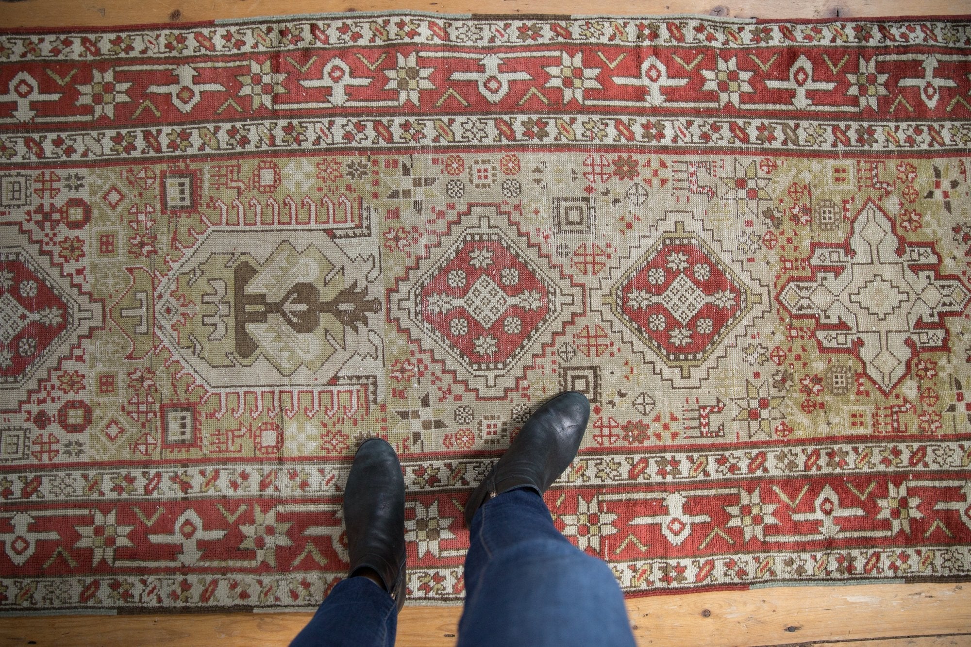 3x13 Vintage Distressed Karaja Rug Runner by Old New House® - product image 2 for Resin Society