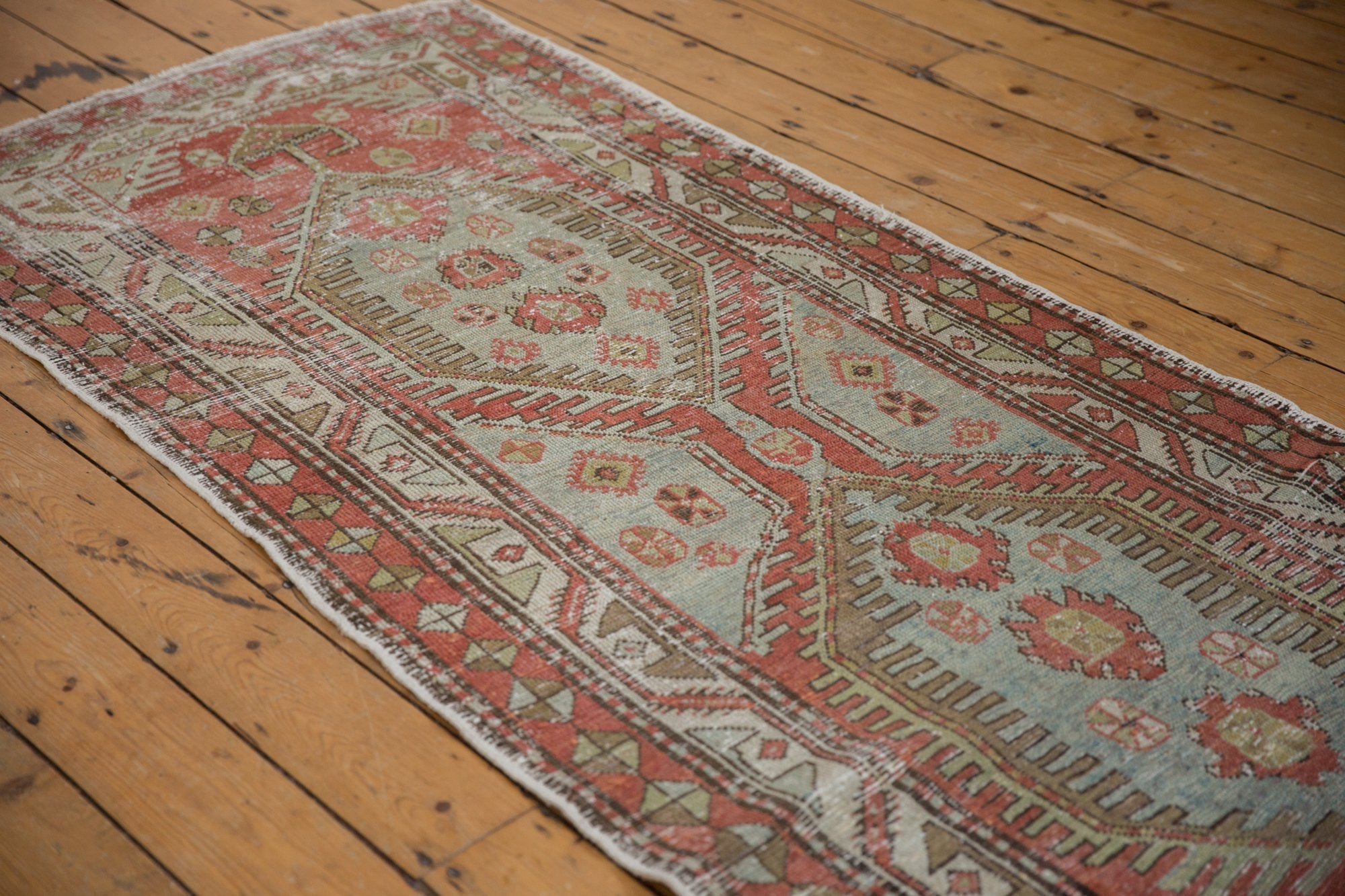 3.5x11 Vintage Distressed Heriz Rug Runner by Old New House® - product image 5 for Resin Society