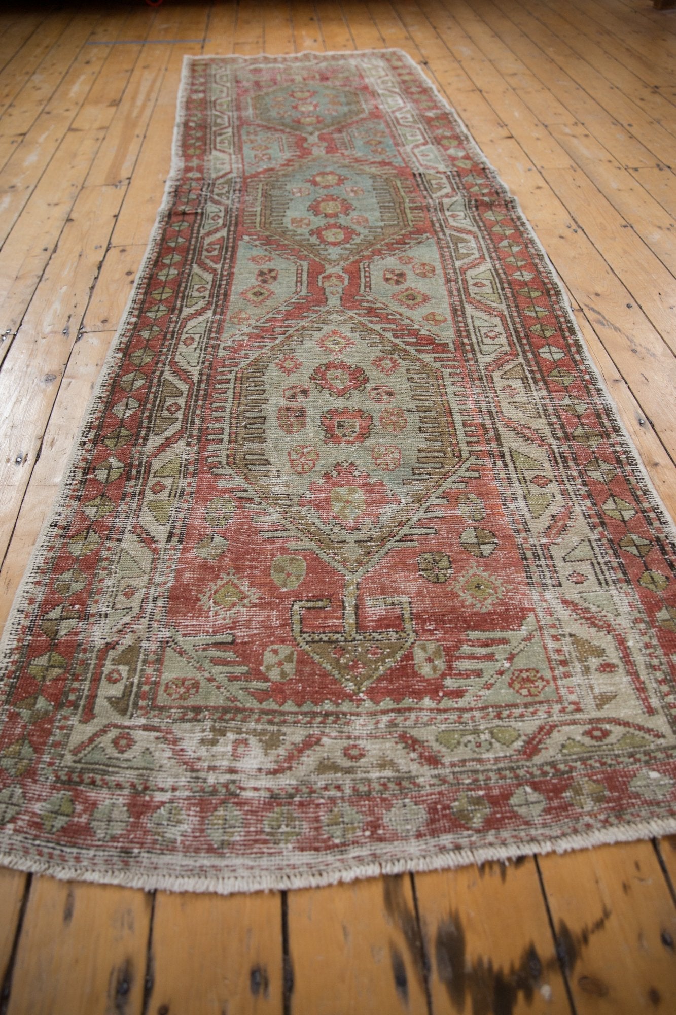 3.5x11 Vintage Distressed Heriz Rug Runner by Old New House® - product image 9 for Resin Society