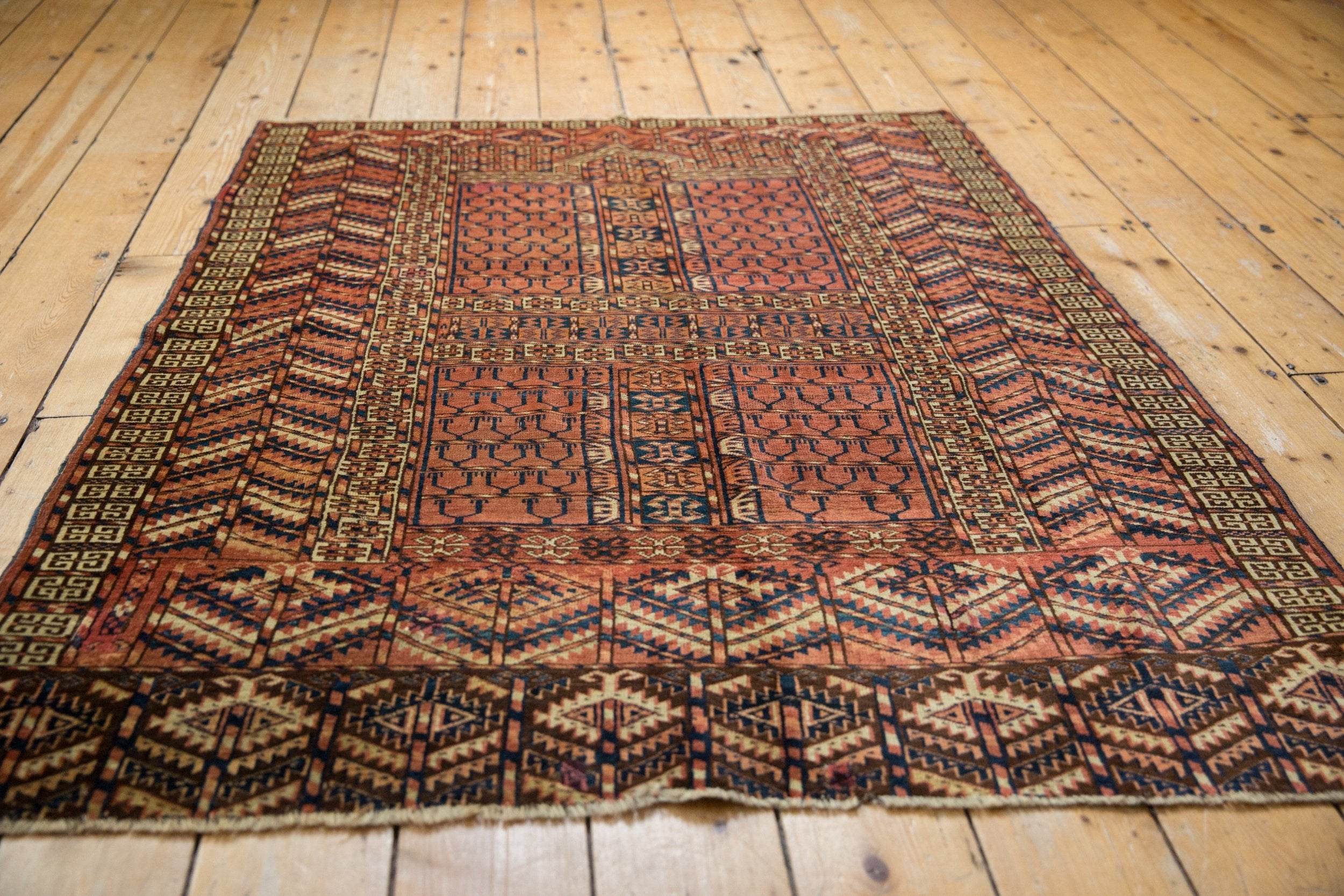 4x5 Antique Turkmen Square Rug by Old New House® - product image 3 for Resin Society