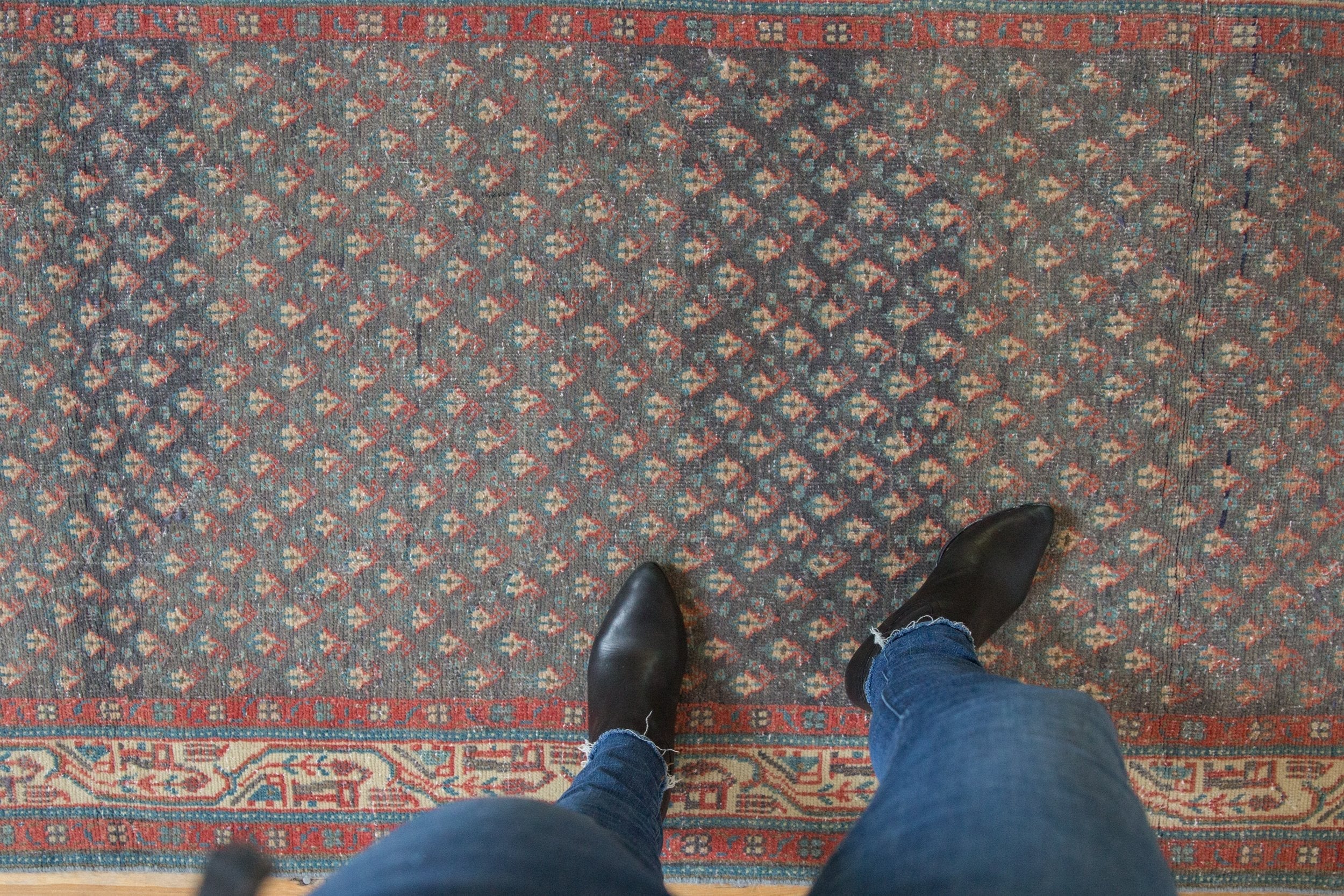 3.5x9.5 Vintage Distressed Serbend Rug Runner by Old New House® - product image 2 for Resin Society