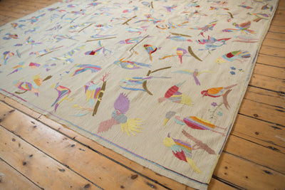 8.5x9.5 Mixed Weave Pakistani Pictorial Kilim Design Square Carpet by Old New House® - product image 2 for Resin Society