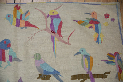 8.5x9.5 Mixed Weave Pakistani Pictorial Kilim Design Square Carpet by Old New House® - product image 9 for Resin Society