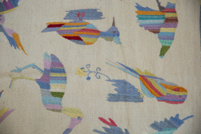8.5x9.5 Mixed Weave Pakistani Pictorial Kilim Design Square Carpet by Old New House® - product image 12 for Resin Society
