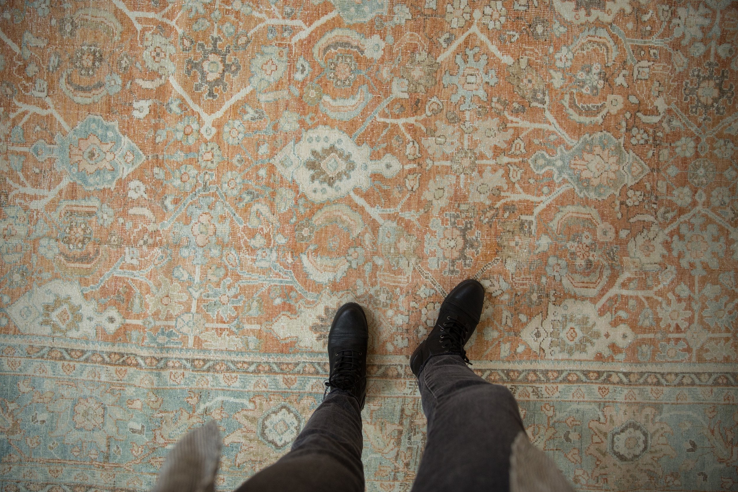 9x11.5 Vintage Distressed Mahal Carpet by Old New House® - product image 2 for Resin Society