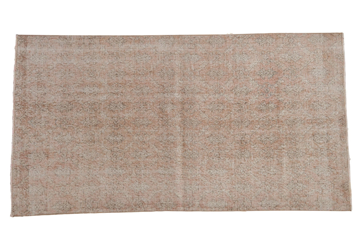 3.5x7 Vintage Distressed Sparta Rug Runner showing trellis-oriented panels in dusty blush, oxidized silver, and ivory tones