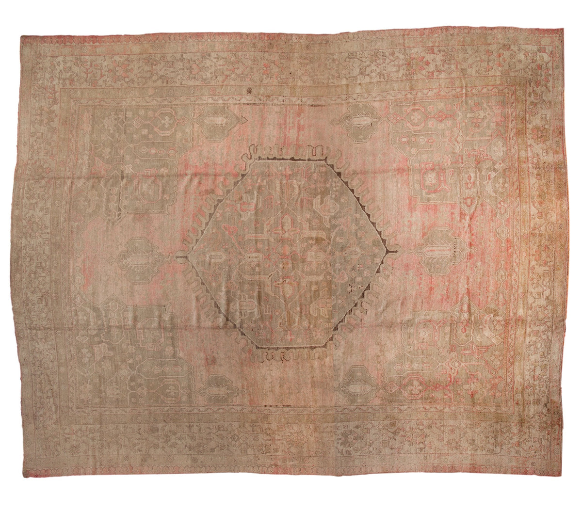 15.5x19.5 Vintage Distressed Oushak Carpet by Old New House® - main product image for Resin Society