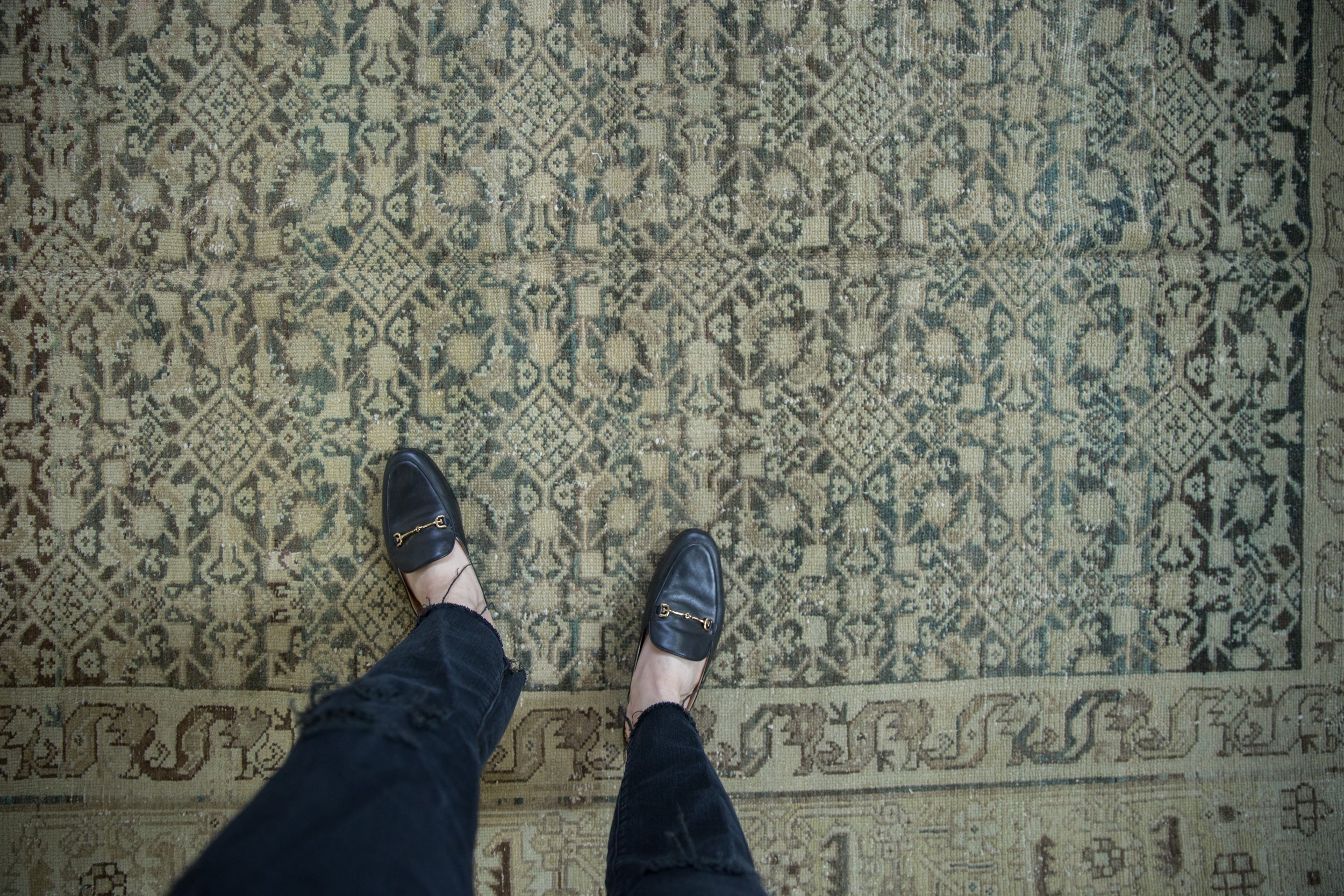 6.5x9.5 Vintage Distressed Hamadan Carpet by Old New House® - product image 2 for Resin Society