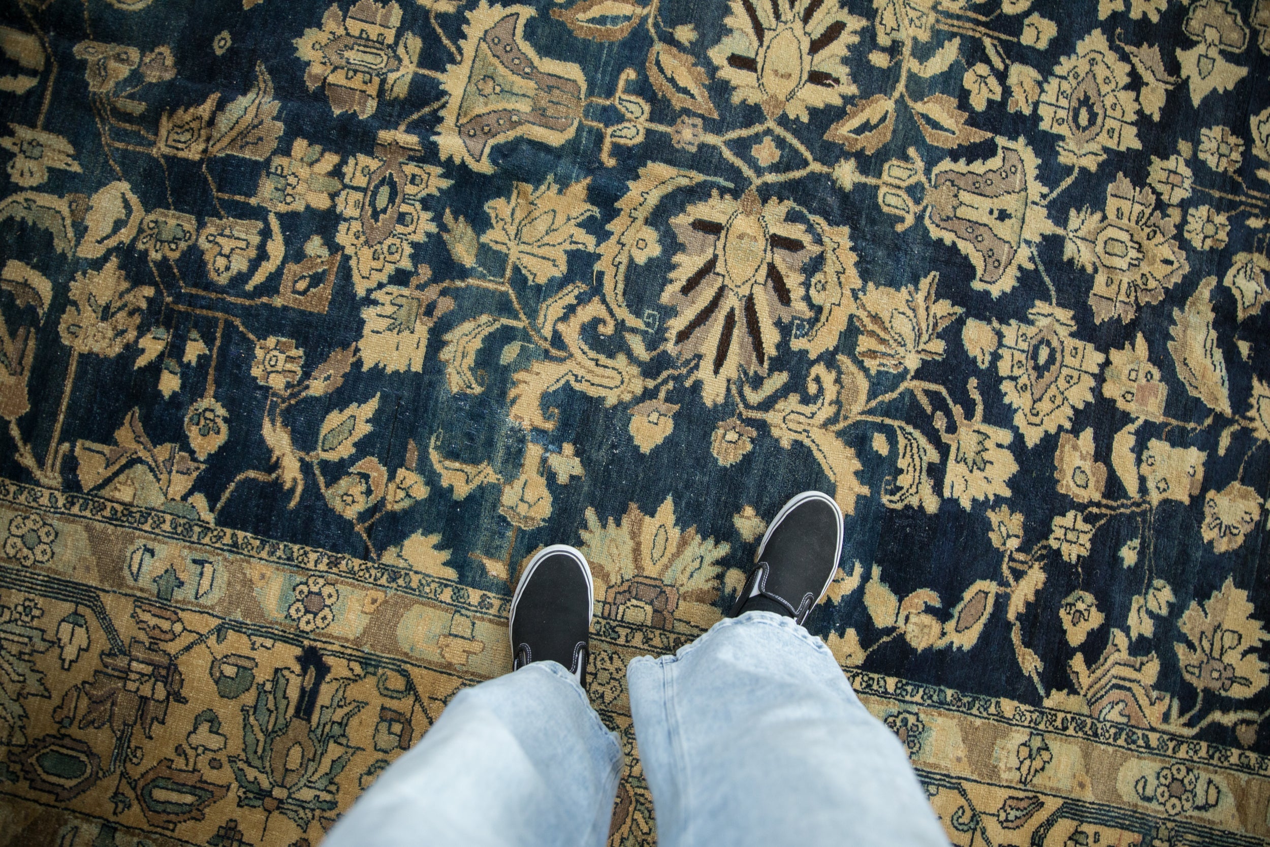 10.5x16.5 Vintage Distressed Tea Washed Lilihan Carpet by Old New House® - product image 2 for Resin Society