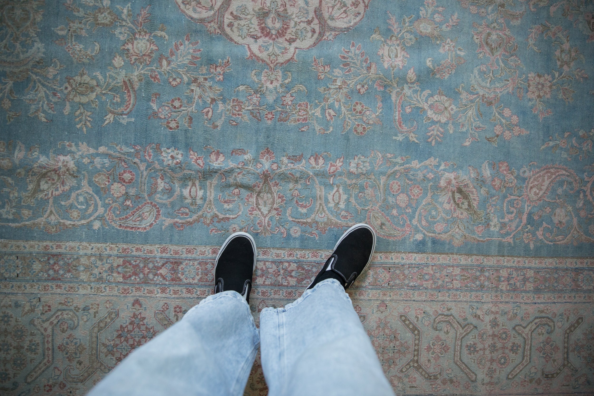 10x16.5 Vintage Distressed Meshed Carpet by Old New House® - product image 2 for Resin Society