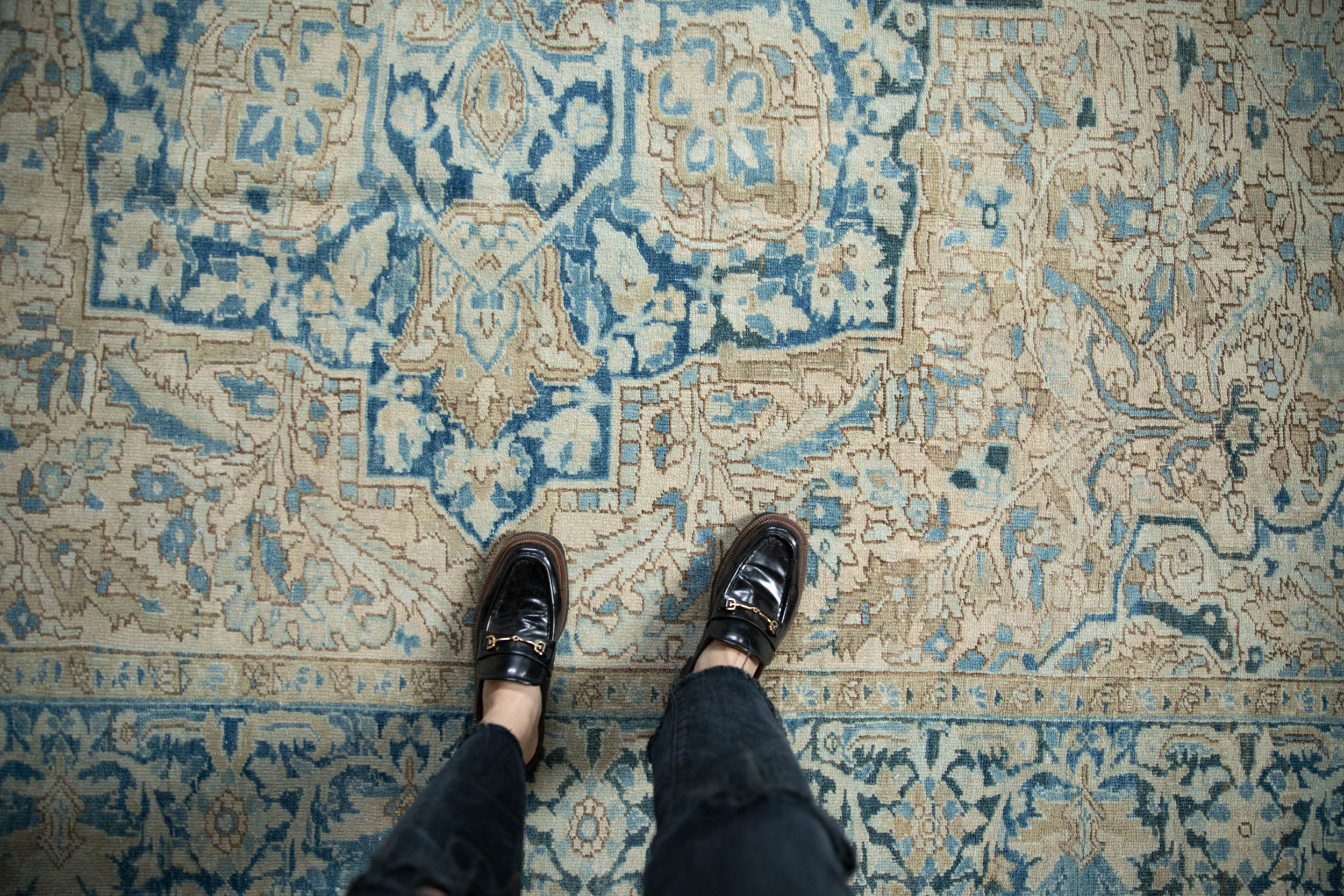 9.5x12.5 Vintage Distressed Heriz Carpet by Old New House® - product image 2 for Resin Society
